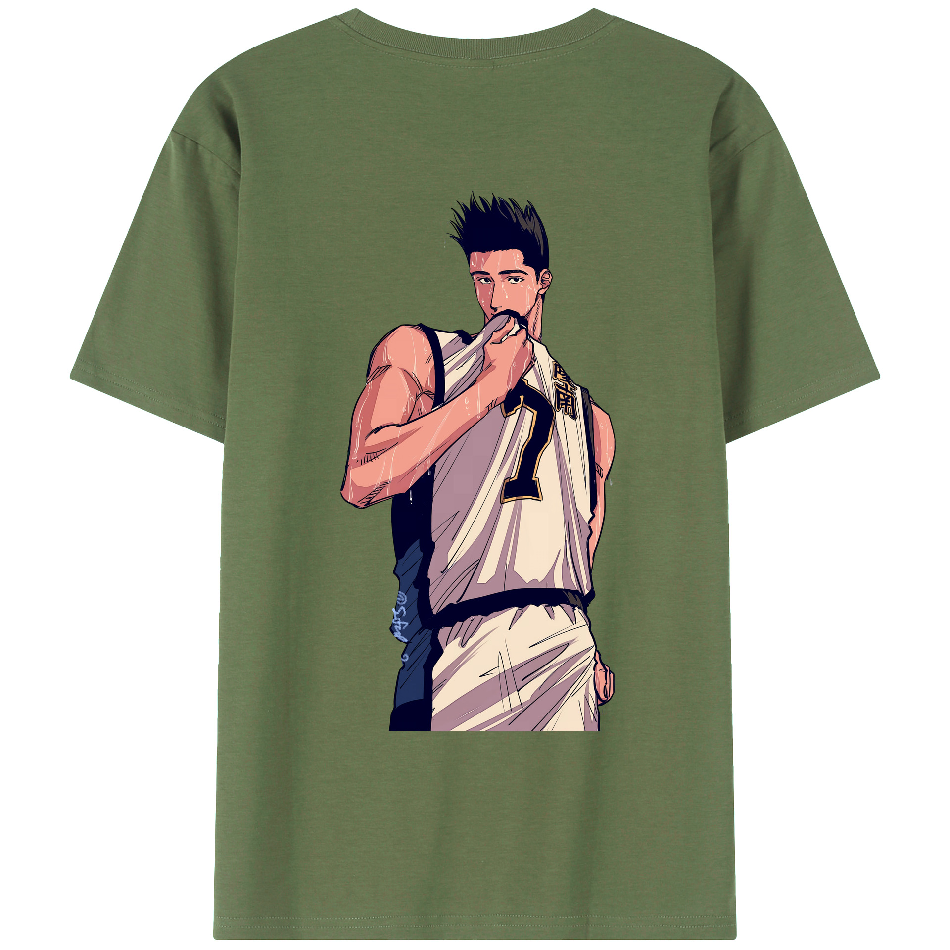 （画像用） SLAM DUNK／スラムダンク 綿100％ メンズ半袖Tシャツ（バックプリント） 通気性